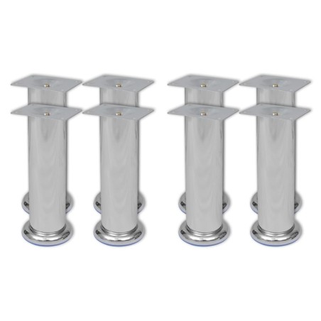 Pieds ronds de canapé 8 pcs Chrome 180 mm