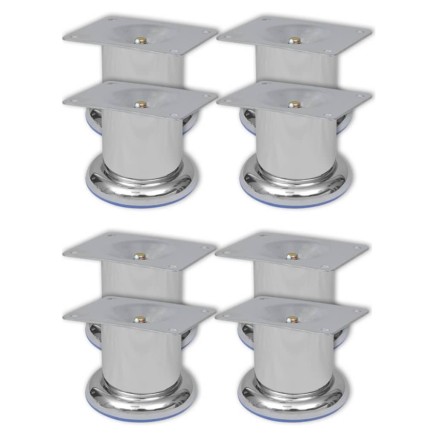 Pieds ronds de canapé 8 pcs Chrome 60 mm