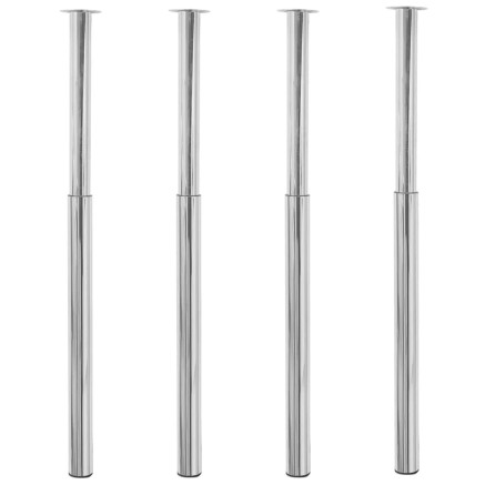 Pieds de table télescopiques 4 pcs Chrome 710 mm - 1100 mm
