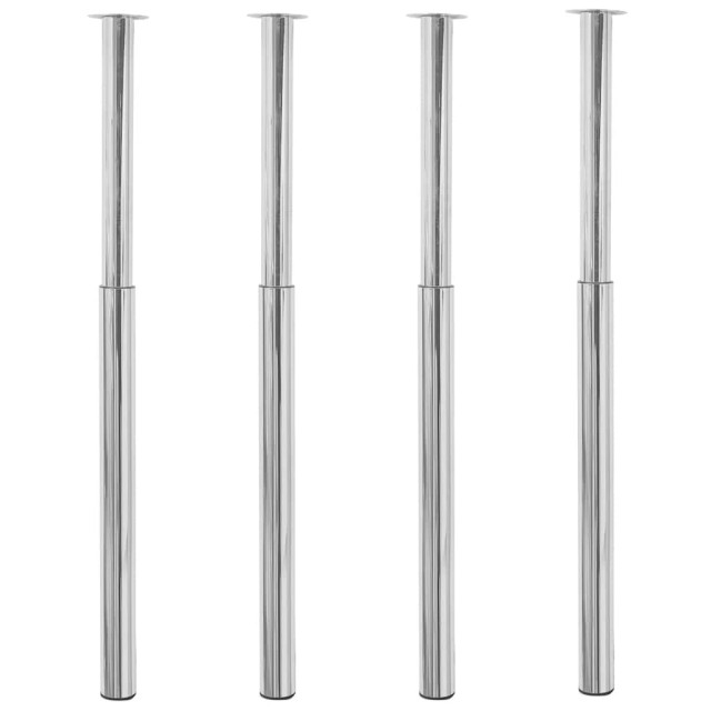 Pieds de table télescopiques 4 pcs Chrome 710 mm - 1100 mm