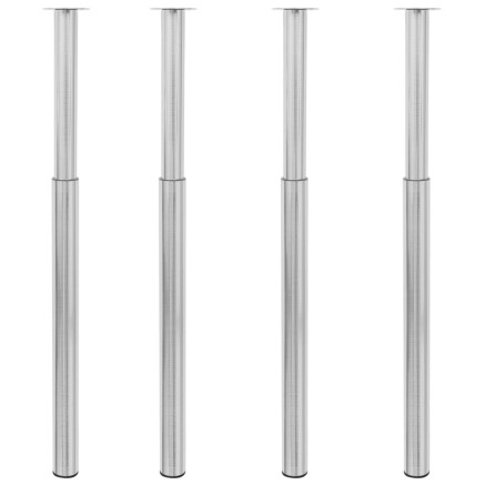 Pieds de table télescopiques 4 pcs Acier inoxydable 710 mm-1100 mm