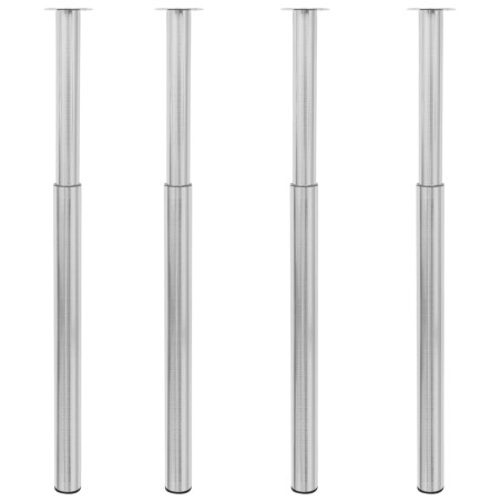 Pieds de table télescopiques 4 pcs Acier inoxydable 710 mm-1100 mm