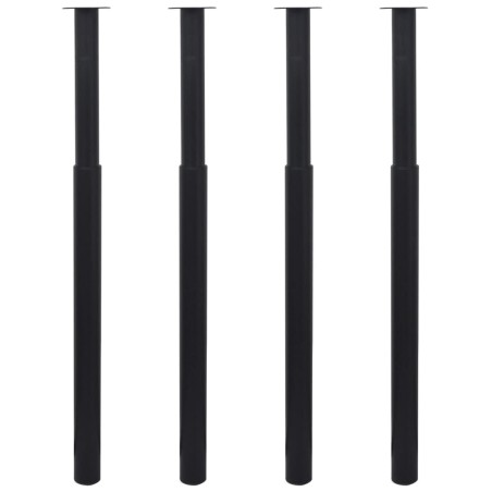 Pieds de table télescopiques 4 pcs Noir 710 mm - 1100 mm