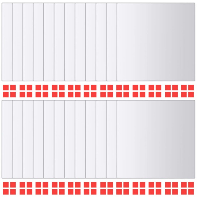 Carreaux de miroir 48 pcs Carré Verre