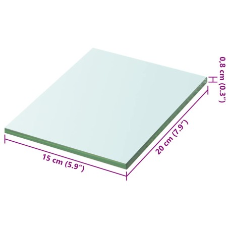 Panneaux d'étagère 2 pcs Verre Transparent 20 x 15 cm