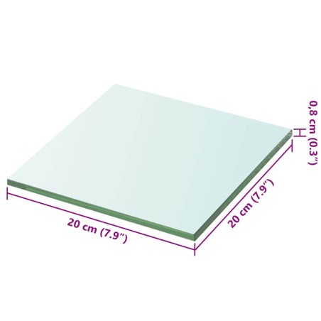 Panneaux d'étagère 2 pcs Verre Transparent 20 x 20 cm