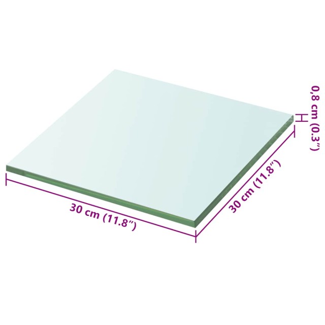 Panneaux d'étagère 2 pcs Verre Transparent 30 x 30 cm