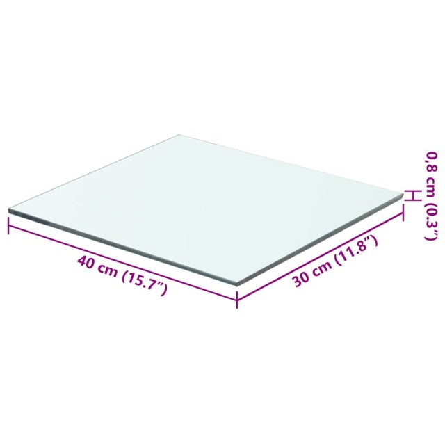 Panneaux d'étagère 2 pcs Verre Transparent 40 x 30 cm