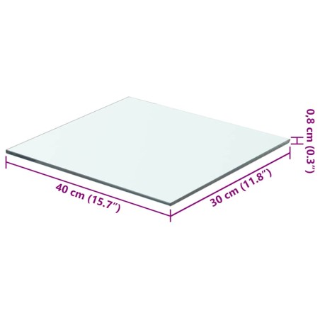 Panneaux d'étagère 2 pcs Verre Transparent 40 x 30 cm