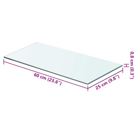 Panneaux d'étagère 2 pcs Verre Transparent 60x25 cm