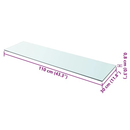Panneaux d'étagère 2 pcs Verre Transparent 110 x 30 cm