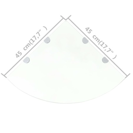 Étagères d'angle 2 pcs et supports Verre Transparent 45x45 cm