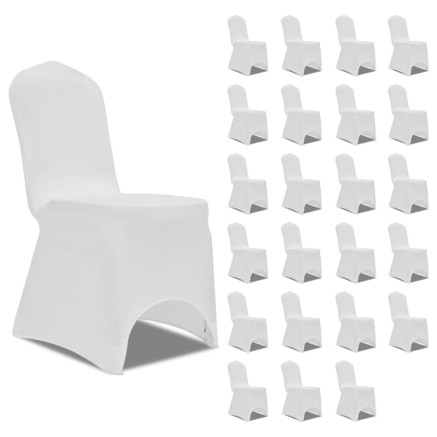 Housses élastiques de chaise Blanc 24 pcs