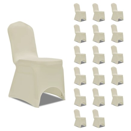 Housses élastiques de chaise Crème 18 pcs