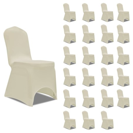 Housses élastiques de chaise Crème 24 pcs