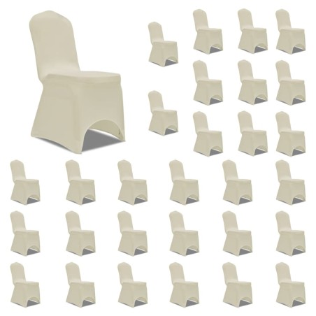 Housses élastiques de chaise Crème 30 pcs