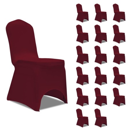 Housses élastiques de chaise Bordeaux 18 pcs