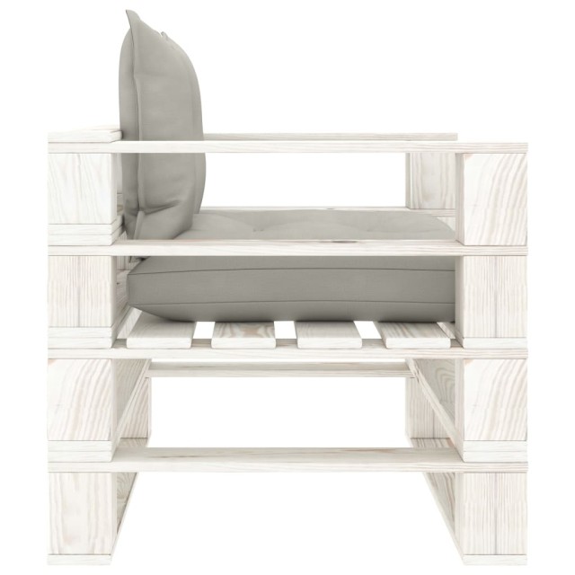 Canapé palette de jardin avec coussins taupe Bois