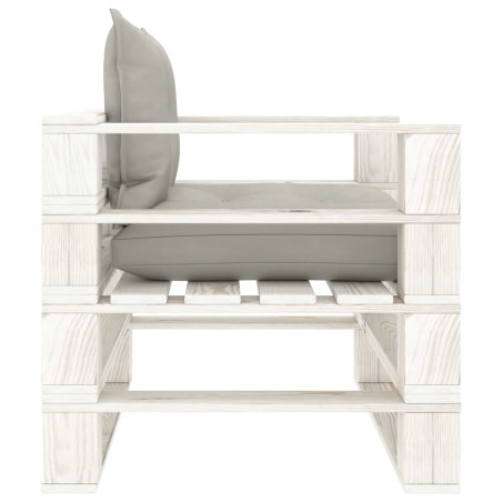 Canapé palette de jardin avec coussins taupe Bois