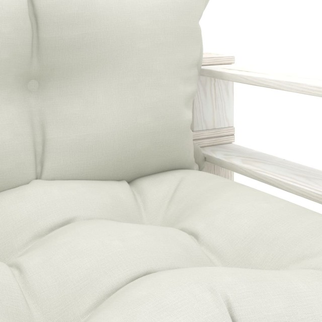 Canapé palette de jardin avec coussins beige Bois