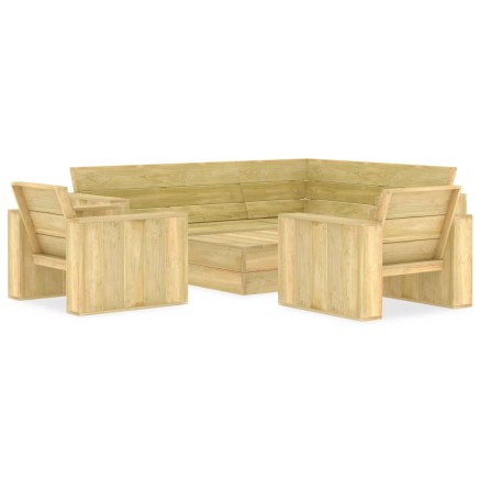 Salon de jardin 4 pcs Bois de pin imprégné