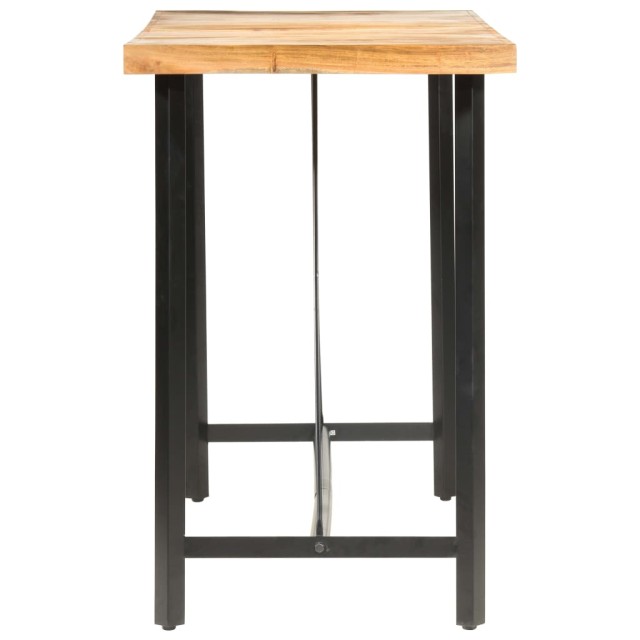 Ensemble de bar 9 pcs Bois d'acacia solide et cuir véritable