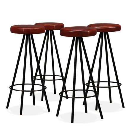 Ensemble de bar 9 pcs Bois de récupération et cuir véritable