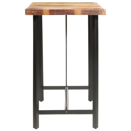 Ensemble de bar 9 pcs Bois de récupération et cuir véritable