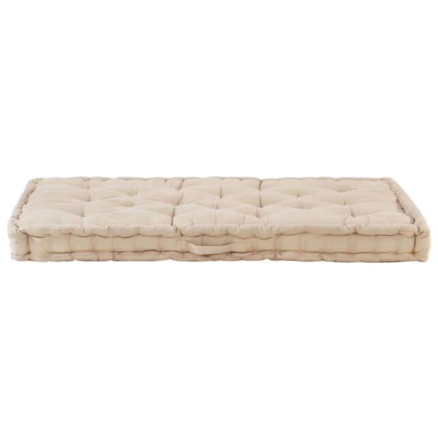Coussins de plancher de palette lot de 2 Coton Beige