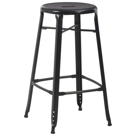 Tabourets de bar lot de 4 noir acier 2