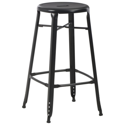 Tabourets de bar lot de 6 noir acier 2