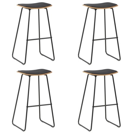 Tabourets de bar lot de 4 noir similicuir