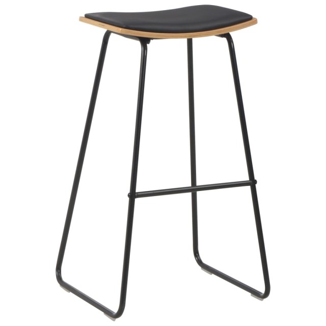 Tabourets de bar lot de 4 noir similicuir
