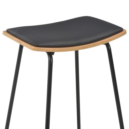 Tabourets de bar lot de 4 noir similicuir