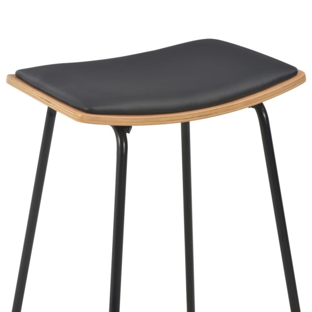 Tabourets de bar lot de 6 noir similicuir