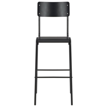 Chaises de bar lot de 4 noir contreplaqué solide et acier