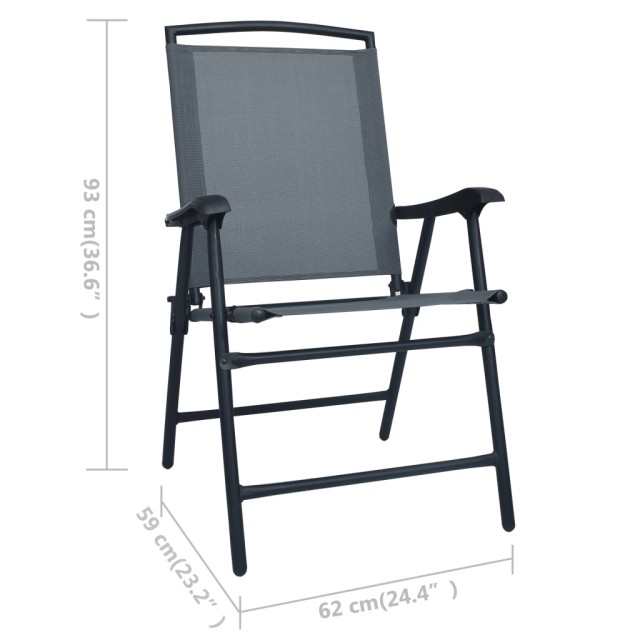 Ensemble de bistro 3 pcs Gris Acier