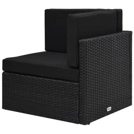 Salon de jardin 9 pcs Résine tressée Noir