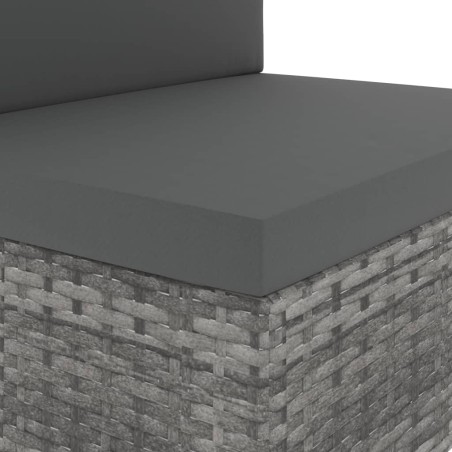 Salon de jardin 5 pcs Résine tressée Gris