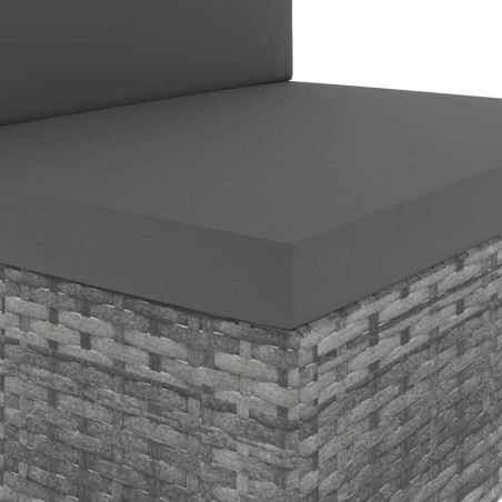 Salon de jardin 6 pcs Résine tressée Gris