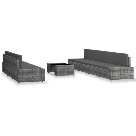 Salon de jardin 8 pcs Résine tressée Gris 2