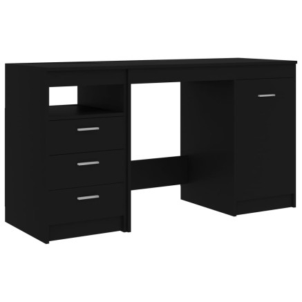 Bureau Noir 140x50x76 cm Bois d’ingénierie 2