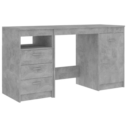 Bureau Gris béton 140x50x76 cm Bois d’ingénierie 2