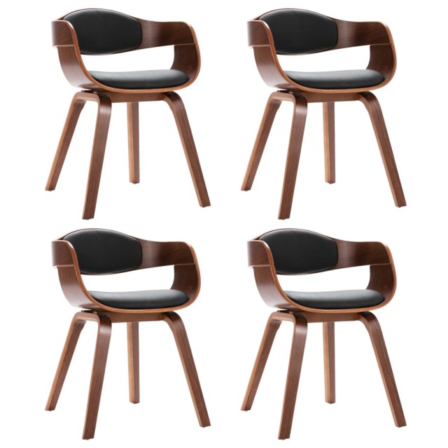 Chaises à manger lot de 4 bois courbé et similicuir