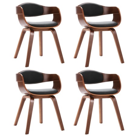 Chaises à manger lot de 4 bois courbé et similicuir
