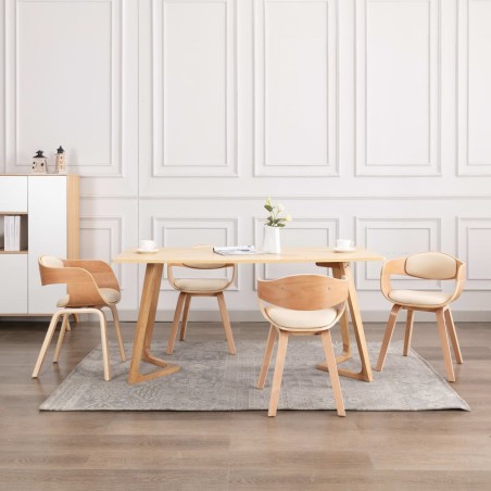 Chaises à manger lot de 4 bois courbé et similicuir