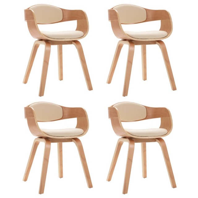 Chaises à manger lot de 4 bois courbé et similicuir