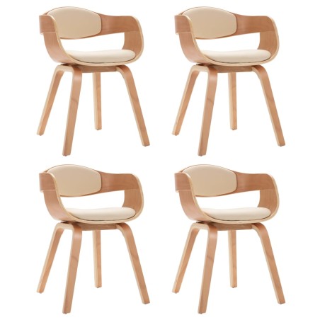 Chaises à manger lot de 4 bois courbé et similicuir