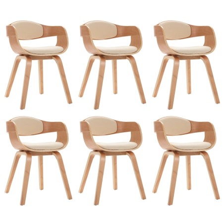 Chaises à manger lot de 6 bois courbé et similicuir