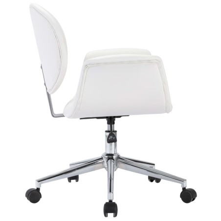 Chaise pivotante de bureau Blanc Similicuir